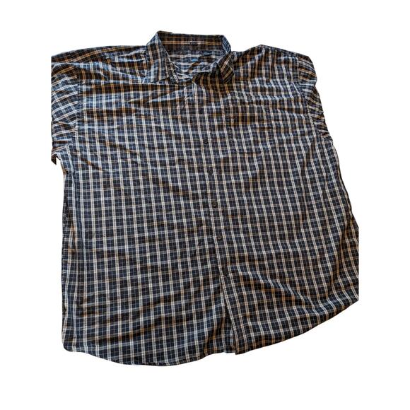 Van Heusen Studio Shirt Mens 3XLT Button Up Long Sleeve Cotton Plaid Blue Gray - Picture 5 of 15